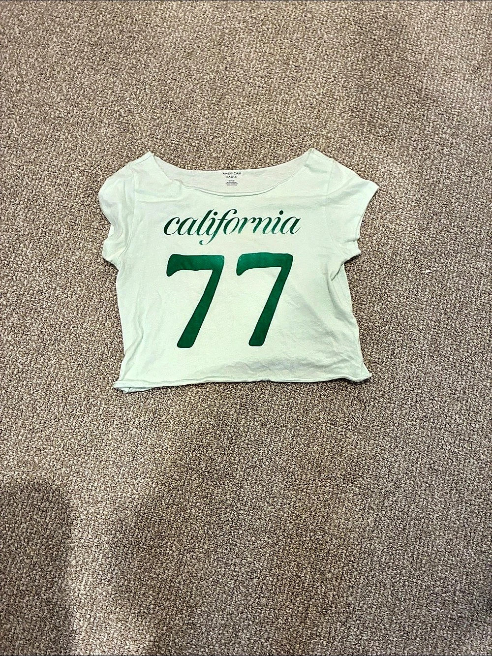American Eagle California 77 Graphic Tee White Green Size Small